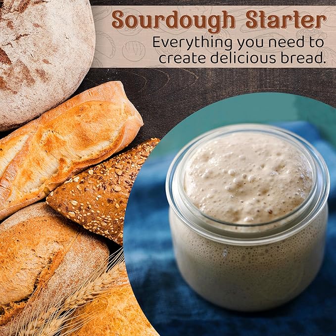 Living Dough - Soviet Rye Sourdough Starter Culture - Active & Live Organic Sourdough Starter for Baking - For Artisanal Bread, Pizza Dough, Waffles & More