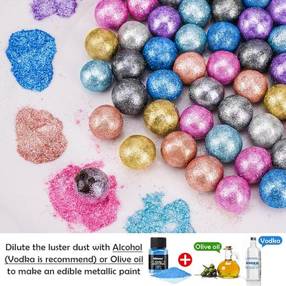 NiHome Edible Food-Grade Glimmer Powder Glitter Luster Dust Metallic Food Decorating Sprinkle Glimmery Dust for Drink Wine Beverage Cake Candy Dessert Bakery Restaurant Vegan (0.18oz/5g, Blue)