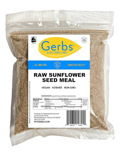 Ground Sunflower Seed Meal, 1 LB By Gerbs - Top 14 Food Allergy Free & NON GMO - Vegan & Keto Safe – Cold Milled Full Oil Seed Protein Powder