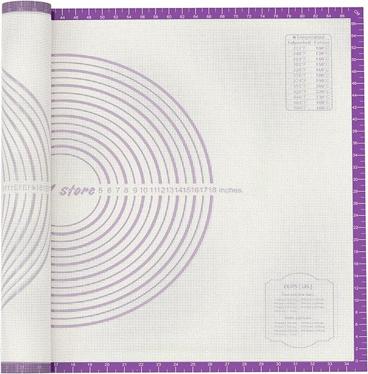 28 * 20 inches purple, non-slip silicone baking sheets - baking mat with 0.7mm thickness - non-stick pastry & cookie mat for kitchen counter for rolling out dough with measurements.