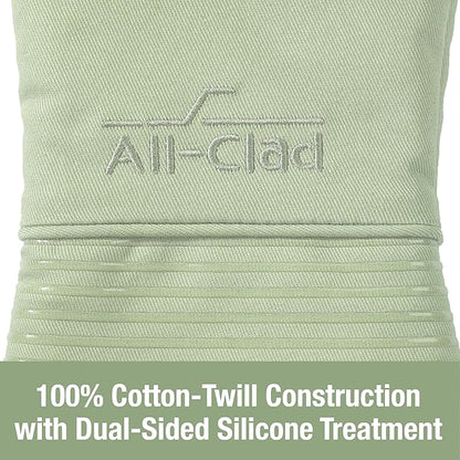 Extra Long Silicone Oven Mitts Heat Resistant 500 Degrees, 1 Pack, 14"x7" Fennel, All-Clad Kitchen Textiles