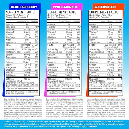Zipfizz Daily Energy Drink Powder, Variety Pack, 15 Pack | 3-in-1 Sustained Energy, Rapid Hydration, and Essential Vitamins | Sugar-Free | Electrolyte Powder | Contains Vitamin B-12 & Antioxidants