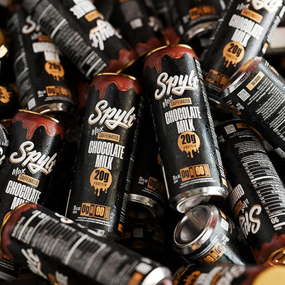 Spylt High Protein Max Chocolate Milk with 140mg Caffeine & 20g Protein - 90 Calories, Ready to Drink, Sugar Free, Lactose Free Milk, Perfect for Workout Recovery & Afternoon Pick Me Up - 12 Count