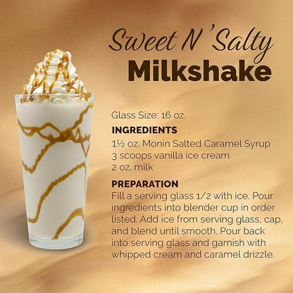 Monin - Salted Caramel Syrup, Natural Flavors, Great for Mochas, Lattes, Smoothies, Shakes, and Cocktails, Non-GMO, Gluten-Free (750 ml)
