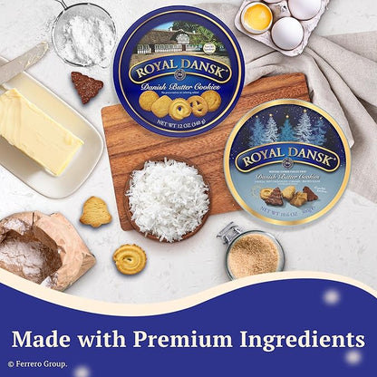 Royal Dansk Danish Butter Cookies, Holiday Cookie 4 Pack, Gift Tin, 45.2 oz