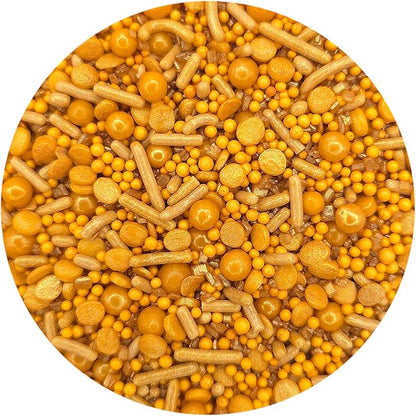 NCS Stay Golden Gold Edible Candy Sprinkle Mix, 8 ounce - Great for Cupcakes, Cookies, Cakes, Cake Pops