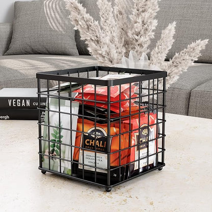 Coffee Pod Holder Organizer, K Cup Holder for Counter K pod Container, Creamer Holder, Coffee Bar Accessories Basket Black