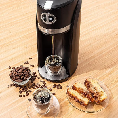 Mixpresso 2 in 1 Grind & Brew Automatic Personal Coffee Maker, Automatic Single Serve Coffee Maker with Grinder Built-In and 14oz Travel Mug, Auto Shut Off Function,Black Travel Coffee Maker