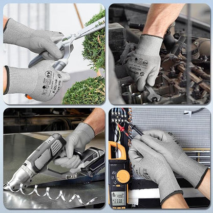Schwer 12 Pairs ANSI A6 Cut Resistant Gloves CR7120 Cut Proof Work Gloves, Touchscreen, for Men and Women Used for Woodworking, Glass Cutting, Construction, Cargo Handling, Car Repair, M