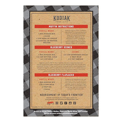 Kodiak Cakes Muffin Mix, Blueberry, 14 Ounce, Pack of 6