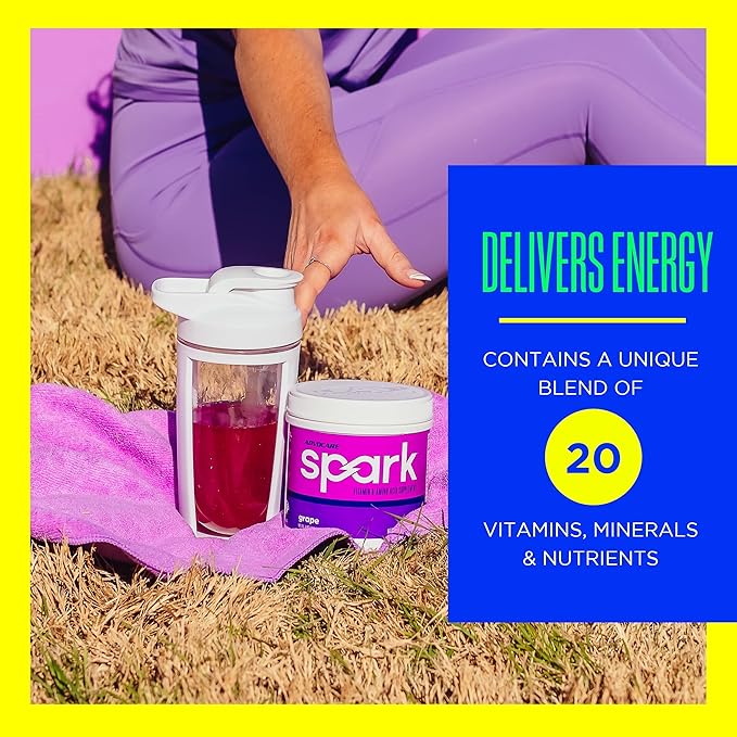 AdvoCare Spark - Energy Drink Mix - Vitamin & Amino Acid Supplement - Supports Energy & Focus - Portable Immune Support - Sugar-Free - Grape (10.5) Oz