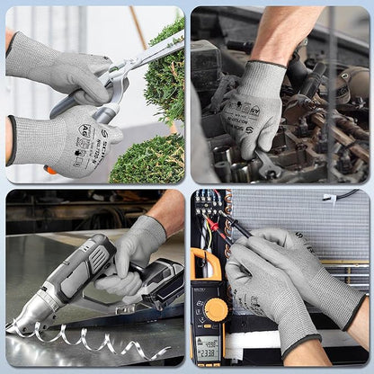 Schwer 3 Pairs Cut Resistant Gloves ANSI A6 Cut Proof Work Gloves, Touchscreen, for Men and Women Used to Woodworking, Glass Cutting, Construction, Cargo Handling, Material Sorting, Car Repair, M