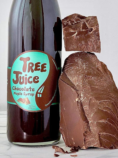 Tree Juice Chocolate Maple Syrup | 100% Pure Grade A Maple Syrup | All Natural, Non GMO, Vegan, Gluten Free, Vegetarian, Paleo | 12 Ounce Bottle