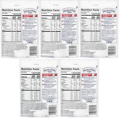 Martha White Muffin Mix Sampler Variety Pack, Pack of 12, Chocolate Chip, Blueberry, Strawberry, Cinnamon Sugar, Wildberry, Just Add Milk