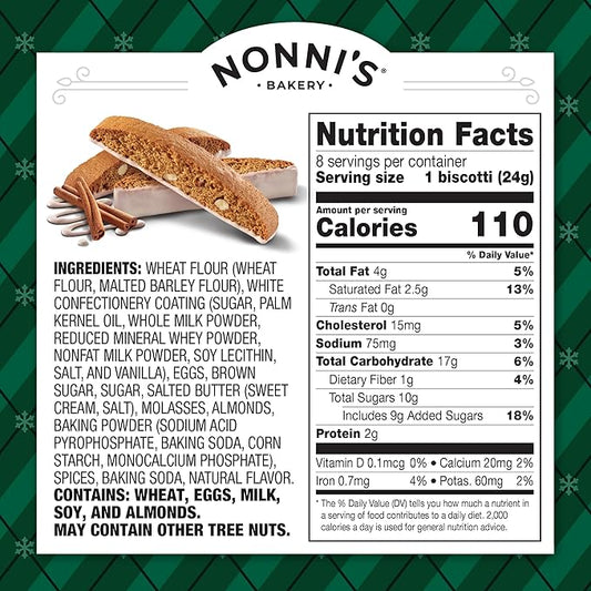Nonni's Gingerbread Biscotti Holiday Cookies - 6 Boxes Gingerbread Cookies - Gingerbread Christmas Cookies w/Almonds & White Icing - Biscotti Individually Wrapped Cookies - Italian Cookies - 6.88 oz