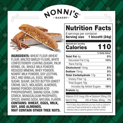 Nonni's Gingerbread Biscotti Holiday Cookies - 3 Boxes Gingerbread Cookies - Gingerbread Christmas Cookies w/Almonds & White Icing - Biscotti Individually Wrapped Cookies - Italian Cookies - 6.88 oz