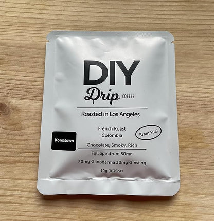 DIY Drip Coffee Brain Fuel, French Roast Colombia, Single Serve - 5 PACKS x 4, 200gram, $1.50 per serving. BUY 2 QTY OR MORE GET $5 REBATE. NO ACTION REQUIRED