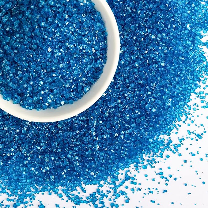 Edible Blue Sprinkles,Christmas Sanding Sugar for Cake Decorating,Sprinkle Crystals Mix for Cookies,Ice Cream,Fondant Cake,Caramel Apples,Cupcakes,Desserts,Blue Sugar Sprinkles,150g/5.3oz
