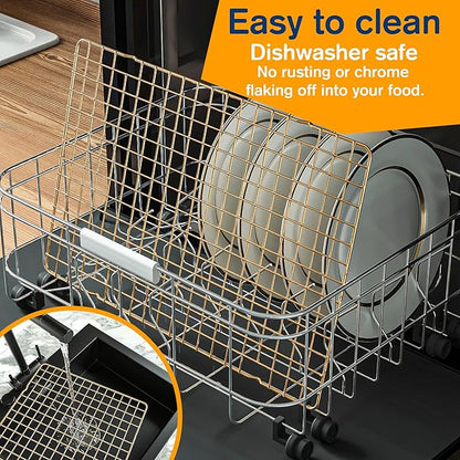 2-Pack Cooling Racks for Cooking and Baking - 10" x 15"Heavy Duty Stainless Steel Wire Rack for Baking, Grilling, Roasting - Oven & Dishwasher Safe - Fits Jelly Roll Sheet Pan（Gold）