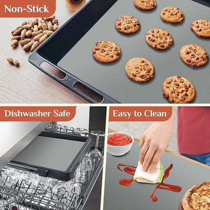 Silicone Baking Mat, 12 IN x 6 FT Free Cutting Baking Sheet, Non-Stick Reusable Dough & Pastry Mat, Non-Slip Silicone Mat Roll for Air Fryer Liner, Freeze Dryer, Oven Baking Pan, Kitchen Counter