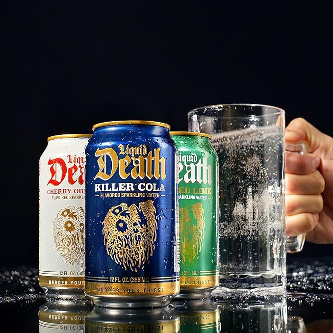 Liquid Death, Doctor Death, Soda-Flavored Sparkling Water, 12-Pack (12oz Cans), Low Sugar, Huge Flavor & No Artificial Sweeteners