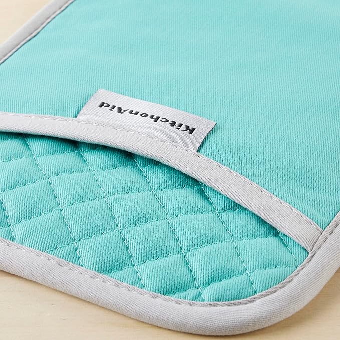 KitchenAid Asteroid Pot Holder 2-Pack Set, Aqua Sky, 7"x10"