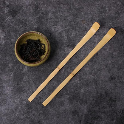 2 Pcs Japanese Bamboo Matcha Scoop, Japanese Chashaku Hooked Green Tea Matcha Spoon for Traditional Tea Ceremony Coffee Spices