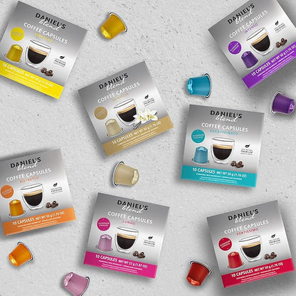 Daniels Blend Espresso Aluminum Capsules Compatible with Nespresso 120 Coffee Pods Single Server Kosher Certified Variety Pack
