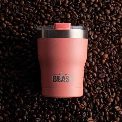 Beast 10 oz Tumbler Stainless Steel Vacuum Insulated Coffee Ice Cup Double Wall Travel Flask (Blossom Pink)