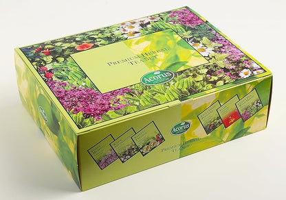 ACORUS Premium Tea Set - Natural Herbal Tea Variety Pack, Gift Set of 6 Different Teas, 60 Bags Individually Wrapped, Herbal Sampler Box
