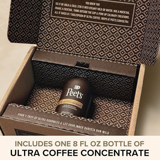 Peet's Coffee, Ultra Coffee Concentrate, Instant Hot, Cold Brew, or Iced Coffee - Espresso Forte, 8 Fluid Ounce Bottle (16 Servings)