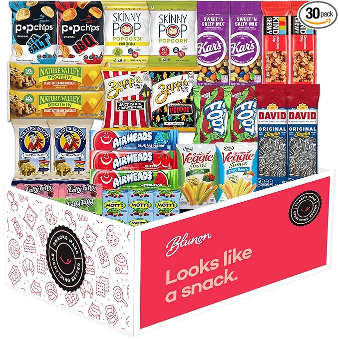 Gluten Free Snacks Variety Pack - Healthy Snack Box Care Package - Bulk Assortment (30 Count)