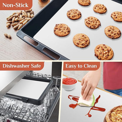 Silicone Baking Mat, 16 IN x 10 FT Free Cutting Baking Sheet,Non-Stick Reusable Dough & Pastry Mat,Non-Slip Silicone Mat Roll for Air Fryer Liner,Freeze Dryer,Oven Baking Pan,Kitchen Counter
