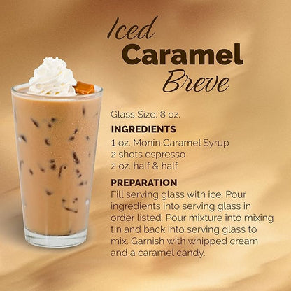 Monin - Caramel Syrup, Rich and Buttery, Great for Desserts, Coffee, and Cocktails, Gluten-Free, Non-GMO (1 Liter)