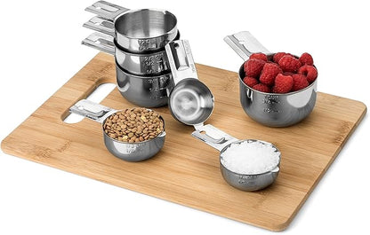 Hudson Essentials Stainless Steel Measuring Cups Set - Stackable Set with Spout
