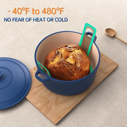 GUYDREMAT Bread Sling - Perfect Silicone Baking Mat for Sourdough Bread Baking – Superior Cast in Iron Dutch Oven Liner, 2 Pieces with Storage Band in GUY DREAM Classic Pack