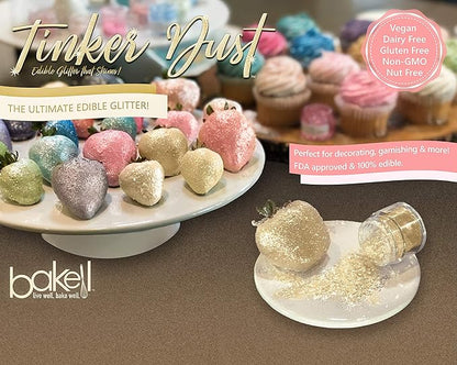 Bakell - Tinker Dust Sunflower Yellow Edible Glitter (25g 1x Jar) for Cakes, Cupcakes, Cake Pops and Beverages