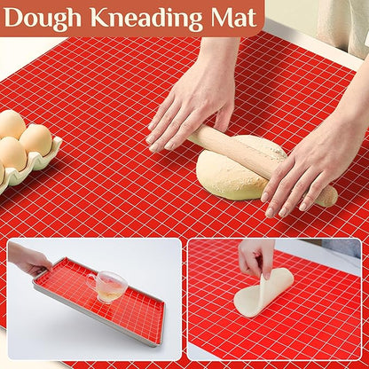 Silicone Baking Mat, 16 IN x 10 FT Free Cutting Baking Sheet,Non-Stick Reusable Dough & Pastry Mat,Non-Slip Silicone Mat Roll for Air Fryer Liner,Freeze Dryer,Oven Baking Pan,Kitchen Counter
