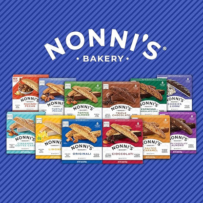 Nonni's Cookies & Crème Biscotti, Rich Dark Cocoa Cookie with Vanilla Icing, 8 Individually Wrapped Bakery Snacks, 6.88 oz, 6 Pack