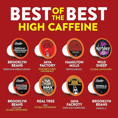 Best of the Best Pods, Variety Pack for Keurig K Cup Brewers, - Strong and Regular Coffee Lovers, Great Gift - 5 Cups of Each, High Caffeine Coffee, 40 Count