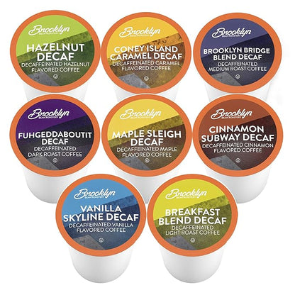 Brooklyn Beans Coffee Pods, Assorted Decaf Variety Pack - Compatible with Keurig K Cup Brewers Including 2.0 Coffee Makers, 40 Count, Perfect for Decaf Coffee Lovers