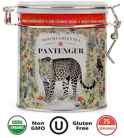 Pantenger Organic Matcha Green Tea Powder | 3 OZ - 70 Servings | Authentic Japanese Matcha Powder | Premium First Harvest | Latte & Smoothie Grade.