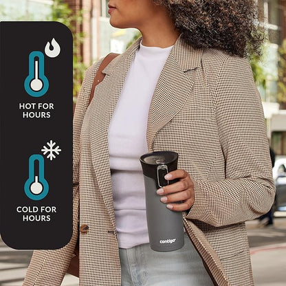 Contigo West Loop 2.0 Leak-Proof Spill-Proof Insulated Stainless Steel Travel Mug, 16oz., 2 Pack, Agave Metallic & Sake Metallic