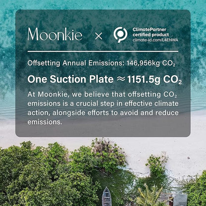 Moonkie Suction Plates for Baby | 100% Silicone BPA-Free Baby Plates with Lids and Food Cover | Divided Design | Microwave and Dishwasher Safe | Toddler Plates 2 Pack