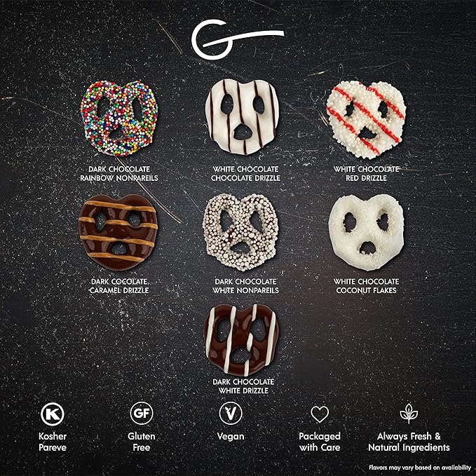 Gluten Free Palace Pretzels Gift Box – Gluten Free Pretzels Basket – Gift for Men, Women, Birthday, Thank You, Anniversary (6 Flavors)