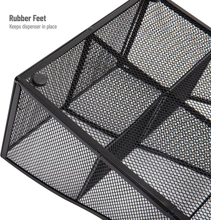 Mind Reader Countertop Organizer, Office Breakroom Supply Caddy, Desktop Organizer, Metal Mesh, Black