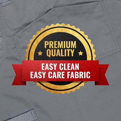 Under NY Sky Chef Apron – Professional Gray Twill – Cotton Straps - Smart Pockets - Adjustable for Men and Women – Pro Chef, Cook, Kitchen, Baker, Barista, Bartender, Server Aprons