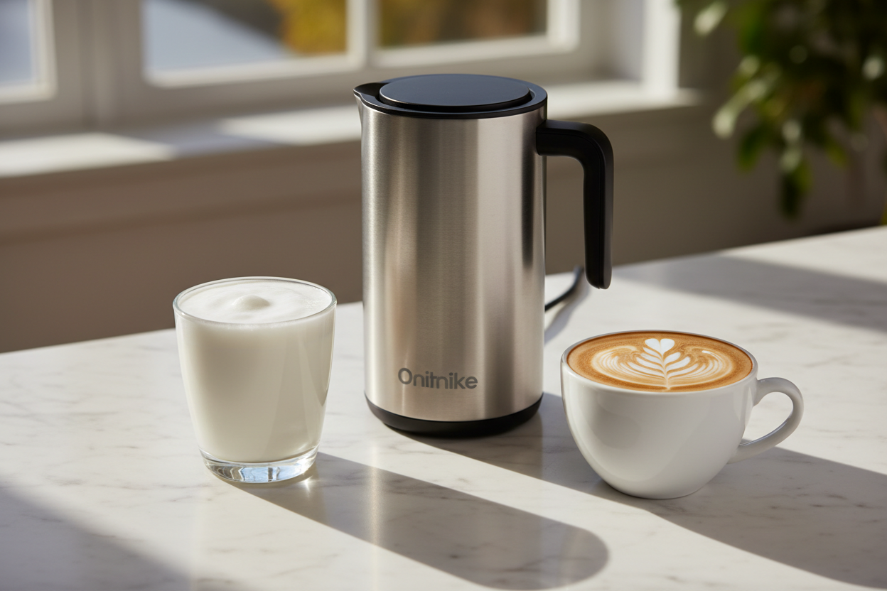 Milk Frother & Steamer

Description: Create creamy lattes and cappuccinos effortlessly with our Milk Frother & Steamer. Compact yet powerful, it whips milk to perfection in seconds—bringing café-style drinks straight to your kitchen. (make it real photo)