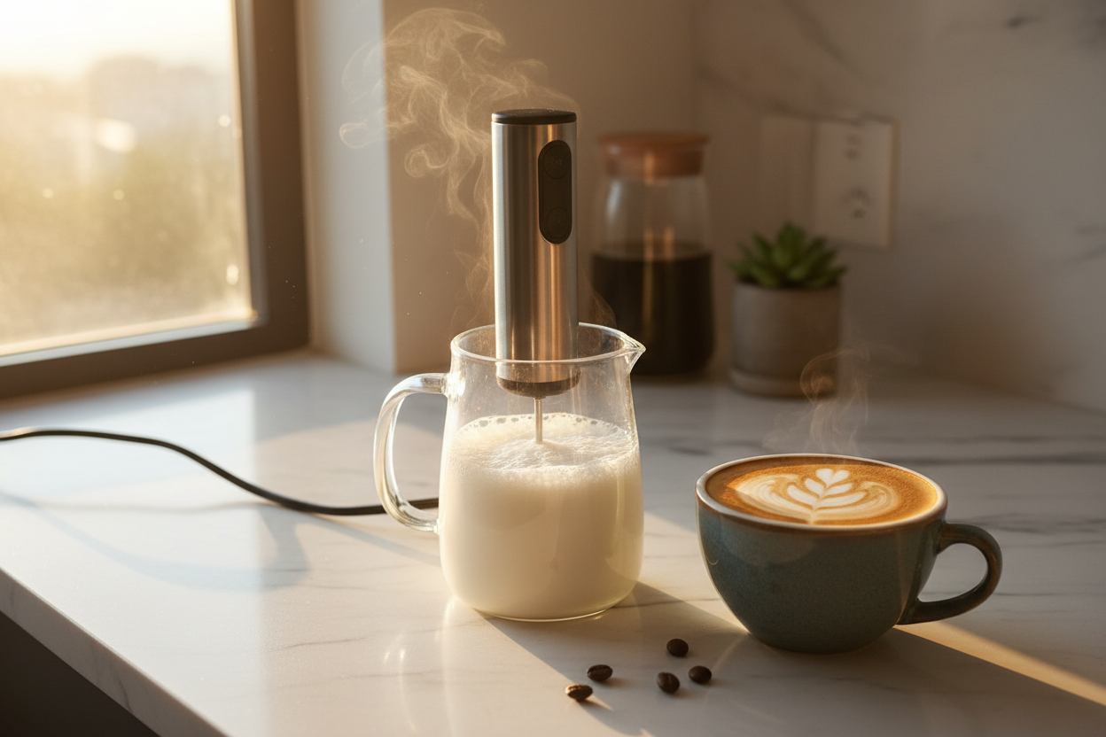 “Sweet Pour nails both style and function. The milk frother works amazingly, and it’s now part of my daily routine.” -Jason L. (make it real photo)
